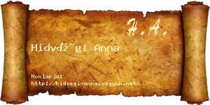 Hidvégi Anna névjegykártya